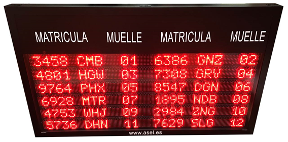PANEL LEDS PARA MUELLES DE CARGA